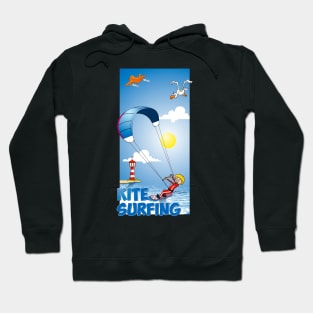 Funny and colourful kite surfing illustration Hoodie